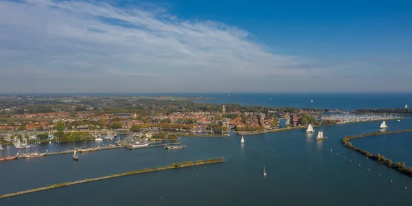 Nederland Oktober 2018 Stad Enkhuizen Gelegen Aan Het Ijsselmeer Van — Stockfoto