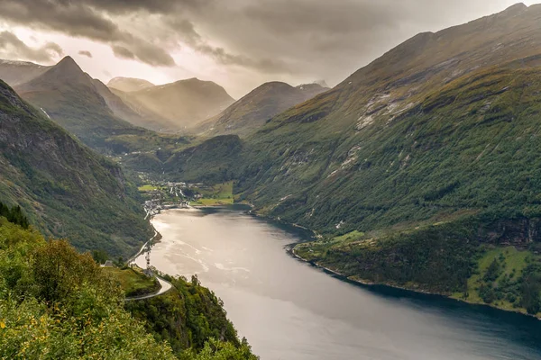 View Geirangerfjord Autumn — Stock Photo, Image