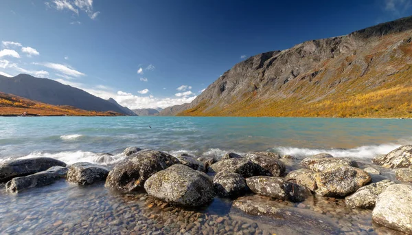 Paisagem Norueguesa Cores Outono Com Uma Bela Vista — Fotografia de Stock