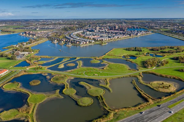 Město Slunce Heerhugowaard Nizozemsko Ptačí Perspektivy — Stock fotografie