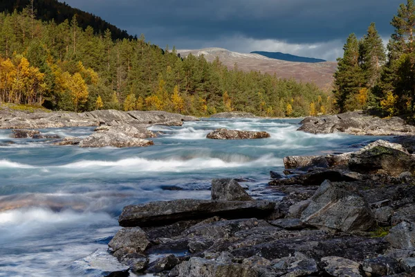 Norwegische Landschaft Herbst Schöne Farben Und Himmel — Stockfoto