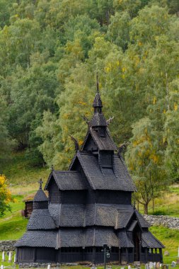 Norveç Borgund 9 Eylül 2018 eski çıta Kilisesi.