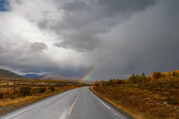 Straße Durch Die Norwegische Natur — Stockfoto