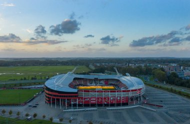 Netherlands Alkmaar 20 October 2018: Afas football stadium, seen from a high point of view clipart