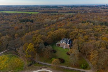 Sonbahar ormanda bina 