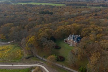 Sonbahar ormanda bina 