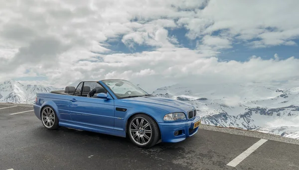Grossglockner Austria June 2019 Bmw E46 Convertible Outdoors Snowy Mountains — Stock Photo, Image