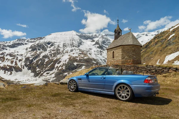 Grossglockner Österrike Juni 2019 Bmw E46 Cabriolet Utomhus Snöiga Berg — Stockfoto