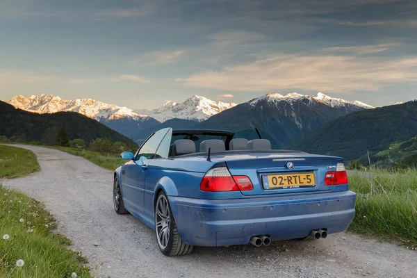 Grossglockner Austria June 2019 Bmw E46 Convertible Outdoors Snowy Mountains — Stock Photo, Image