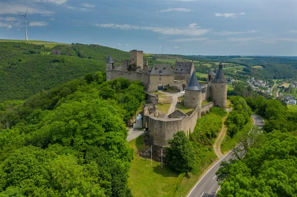 Castillo Bourscheid Luxemburgo Visto Desde Arriba —  Fotos de Stock
