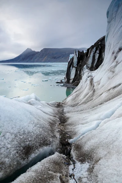 Μπροστά Παγετώνας Στο Spitsbergen — Φωτογραφία Αρχείου