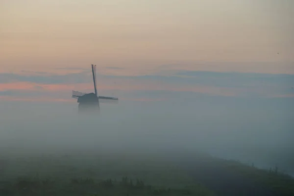 Alte Typisch Holländische Windmühlen Malerische Aussicht — Stockfoto