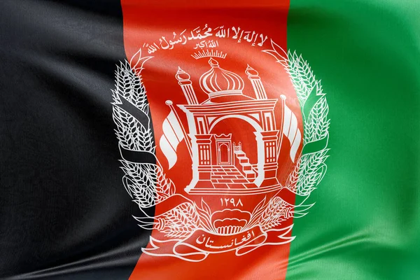 Yumuşak, dinamik hareket ve zarif tekstil detaylarıyla özgürlük ve kimliğin özünü yakalayan dokulu kumaşla Afganistan 'ın bayrağını sallamak..