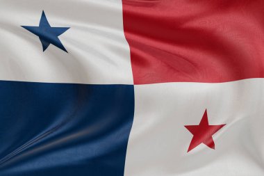 Panama bayrağını dokulu kumaşla dalgalandırmak, nazikçe dalgalandırmak ve katlamak, pürüzsüz, dinamik hareket ve zarif tekstil detaylarıyla özgürlüğün ve kimliğin özünü yakalamak..