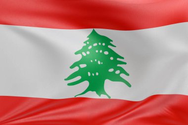 Lübnan bayrağını dokulu kumaşla sallamak, nazikçe dalgalanmak ve katlanmak, pürüzsüz, dinamik hareket ve zarif tekstil detaylarıyla özgürlüğün ve kimliğin özünü yakalamak..
