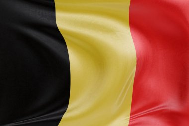 Belçika bayrağını dokulu kumaşla dalgalandırmak, nazikçe dalgalandırmak ve katlamak, pürüzsüz, dinamik hareket ve zarif tekstil detaylarıyla özgürlüğün ve kimliğin özünü yakalamak..