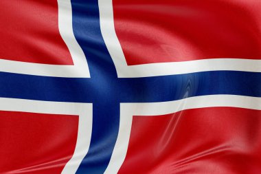 Norveç 'in ve Bouvet Adası' nın bayrağını sallayan kumaşlı, nazikçe dalgalanan ve katlanan, pürüzsüz, dinamik hareket ve zarif tekstil detaylarıyla özgürlüğün ve kimliğin özünü yakalayan.