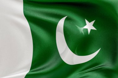 Yumuşak, dinamik hareket ve zarif tekstil detaylarıyla özgürlüğün ve kimliğin özünü yakalayan dokulu kumaşla Pakistan 'ın bayrağını sallamak..