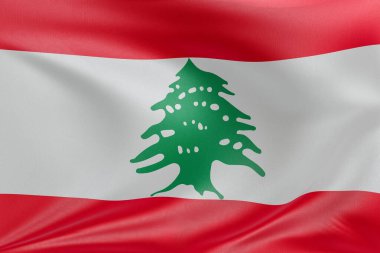 Lübnan bayrağını dokulu kumaşla sallamak, nazikçe dalgalanmak ve katlanmak, pürüzsüz, dinamik hareket ve zarif tekstil detaylarıyla özgürlüğün ve kimliğin özünü yakalamak..