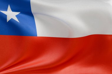 Şili bayrağını dokulu kumaşla dalgalandırmak, nazikçe dalgalandırmak ve katlamak, pürüzsüz, dinamik hareket ve zarif tekstil detaylarıyla özgürlüğün ve kimliğin özünü yakalamak..