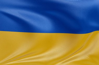 Ukrayna bayrağını dokulu kumaşla dalgalandırmak, nazikçe dalgalandırmak ve katlamak, pürüzsüz, dinamik hareket ve zarif tekstil detaylarıyla özgürlüğün ve kimliğin özünü yakalamak..