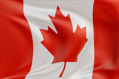 Dokulu kumaşla Kanada bayrağını sallamak, nazikçe dalgalanmak ve katlanmak, pürüzsüz, dinamik hareket ve zarif tekstil detaylarıyla özgürlüğün ve kimliğin özünü yakalamak..