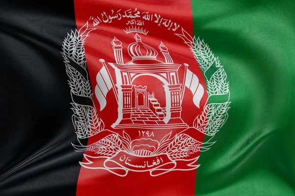 Yumuşak, dinamik hareket ve zarif tekstil detaylarıyla özgürlük ve kimliğin özünü yakalayan dokulu kumaşla Afganistan 'ın bayrağını sallamak..