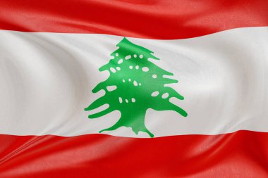 Lübnan 'ın dokulu dalgalı bayrağı, zarif kumaş dalgaları ve kıvrımları birliğin, özgürlüğün, bağımsızlığın ve ulusal gururun özünü yakalıyor..