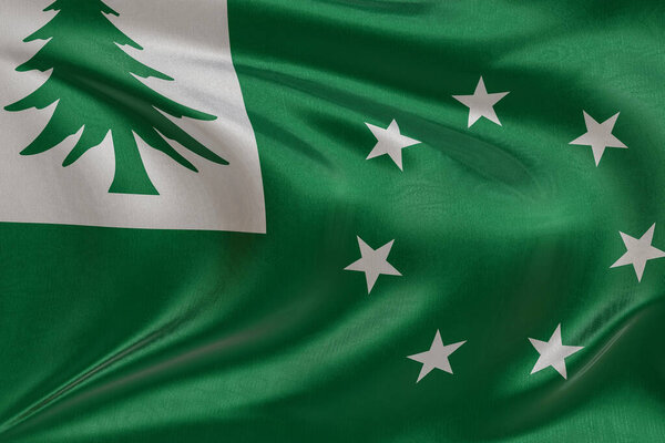 New England flag waving in the wind, realistic textured national banner with fabric folds and ripples, symbol of freedom, unity, heritage, and patriotic identity.