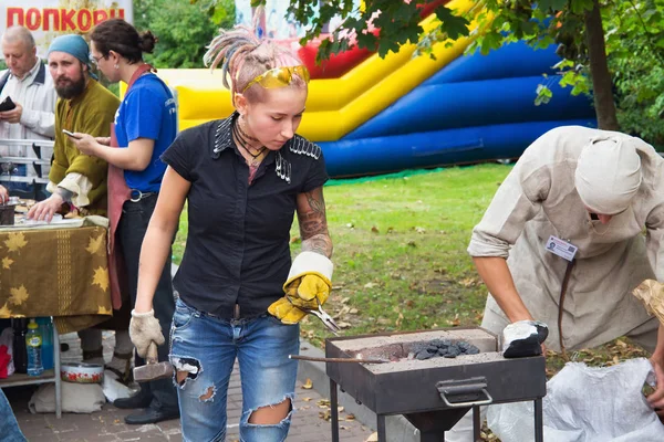 Zelenogradsk Kaliningrad Region Russia September 2018 Open Street Workshop Blacksmithing — Stock Photo, Image
