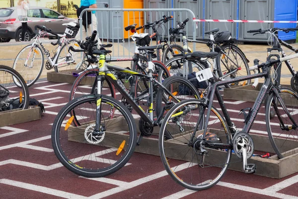 Zelenogradsk Kaliningrad Region Russia September 2018 Parking Different Sport Bicycles — Stock Photo, Image