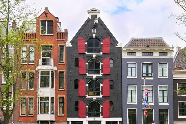 Edificios Históricos Antiguos Centro Amsterdam Países Bajos — Foto de Stock