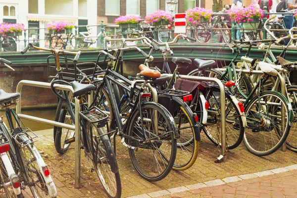 Bicicletas Diferentes Centro Histórico Ámsterdam Países Bajos — Foto de Stock