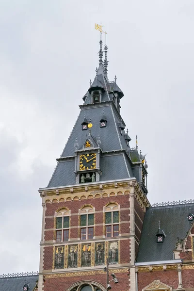 Detalhes Edifício Rijksmuseum Museu Nacional Holandês Artes História Amsterdã Edifício — Fotografia de Stock