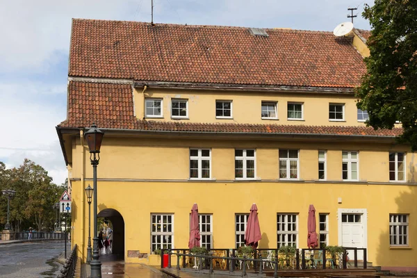Stary Zabytkowy Budynek Centrum Kłajpedy Poprzednią Niemiecką Nazwę Miasta Jest — Zdjęcie stockowe