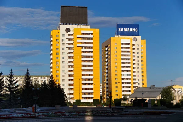 Astana Kazakhstan Julio 2017 Modernos Edificios Residenciales Una Zona Dormitorio — Foto de Stock