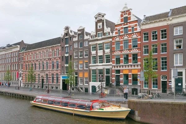 Amszterdam Hollandia 2017 Június Egyik Víz Csatornák Amszterdam Történelmi Részén — Stock Fotó