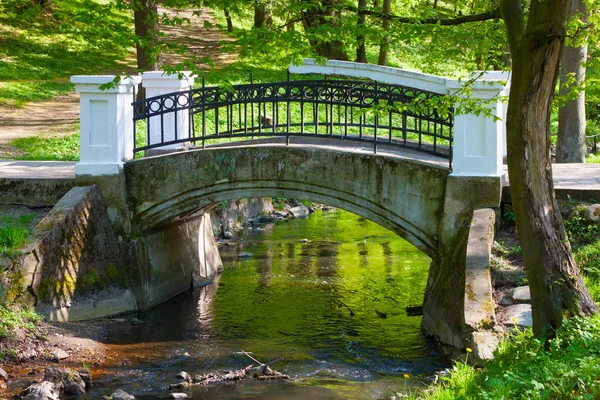 Old bridge over the river in Kaliningrad Central Park