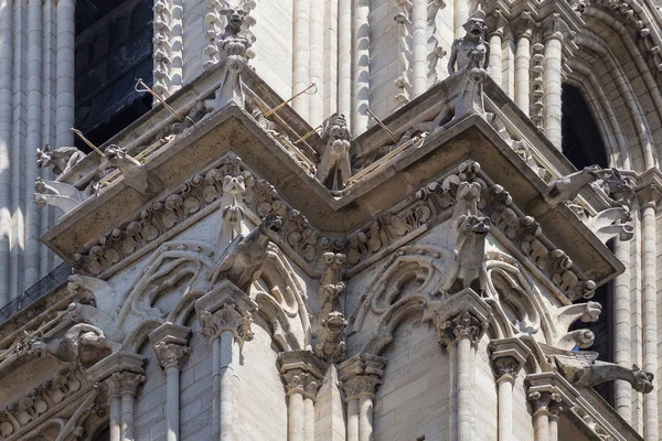 Fragment elewacji katedry Notre-Dame de Paris — Zdjęcie stockowe