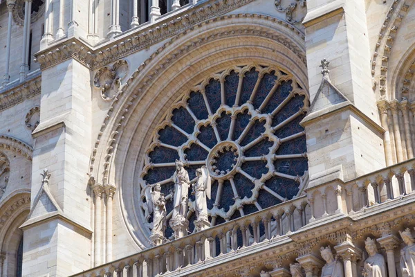 Rose window in the facade of the Notre-Dame de Paris