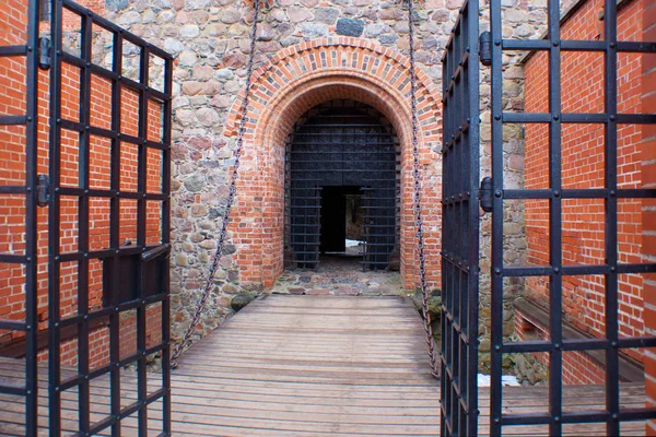 Drawbridge to Trakai Island Castle. — Stock Photo, Image