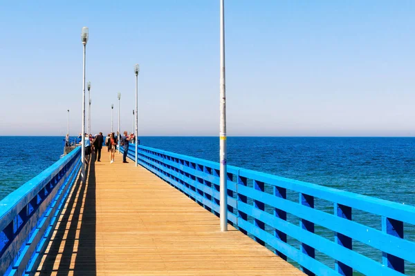 Zelenogradsk Russia June 2019 View Pedestrian Long Mole Baltic Sea — Stock Photo, Image