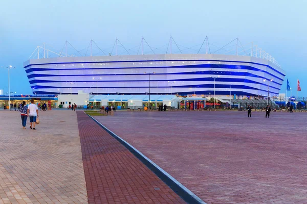 Kaliningrad Russia Ιουνιου 2018 Απογευματινή Θέα Του Σύγχρονου Ποδοσφαιρικού Σταδίου — Φωτογραφία Αρχείου