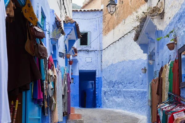 Vista Las Paredes Con Recuerdos Medina Chefchaouen Marruecos Ciudad Conocida — Foto de Stock