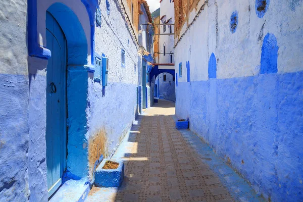 Vista Las Paredes Azules Medina Chaouen Marruecos Ciudad Conocida Por — Foto de Stock