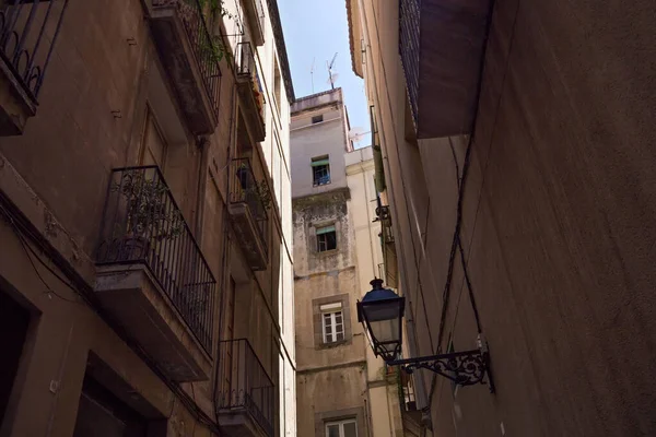 Vista Della Storica Stradina Con Vecchi Edifici Residenziali Nel Centro — Foto Stock