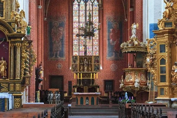 Torun Polônia Dezembro 2016 Interior Igreja Gótica Católica São João — Fotografia de Stock