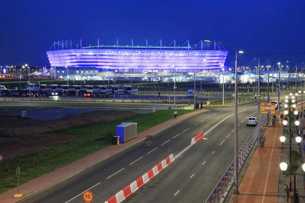 Kaliningrad Russie Juin 2018 Vue Nuit Stade Football Moderne Kaliningrad — Photo