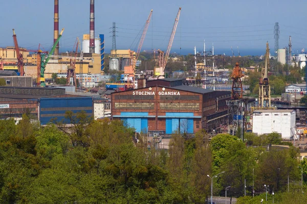 Gdansk Poland May 2017 Aerial View Famous Stocznia Gdanska Historical — Stock Photo, Image