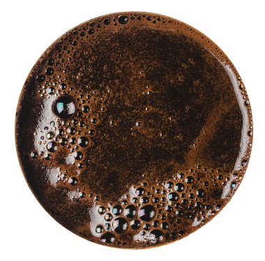 Kahve köpüğü kırpma yolu ile beyaz arka planda izole